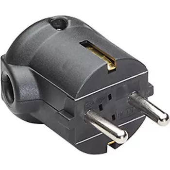 Conector macho Schuko Bachmann 911.175 negro conector eléctrico en ángulo