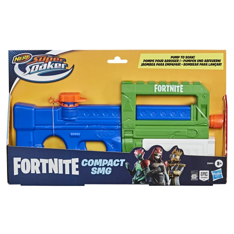 Pistola de agua NERF Super Soaker Fortnite Compact SMG E9963, 600 ml