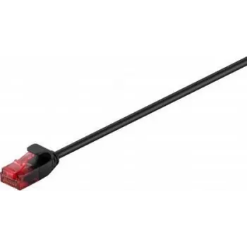 Wentronic Goobay Cable de parcheo fino CAT 6, U/UTP, negro, 0,25 m - Material de cobre (71548)