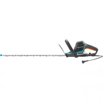 Cortasetos eléctrico Gardena PowerCut 700/65, 65 cm, doble cuchilla, 2,7 cm, naranja, negro, azul, 3,1 m/s², 87 dB