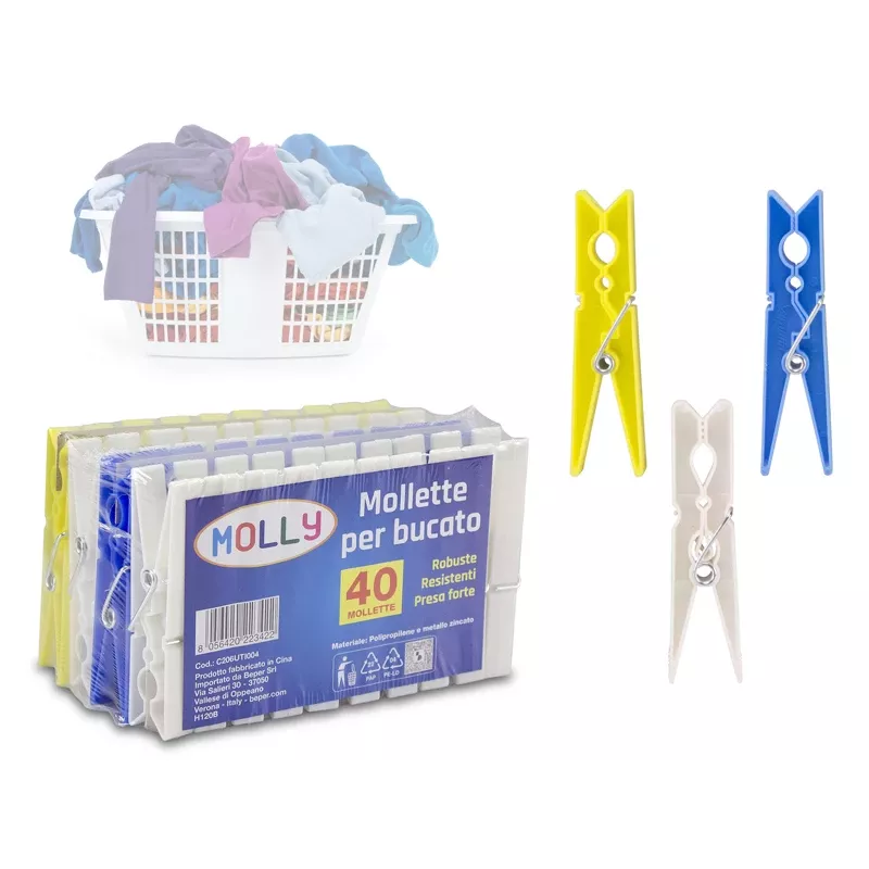 Beper C206UTI004 pinzas de plástico para la ropa (40 uds.)