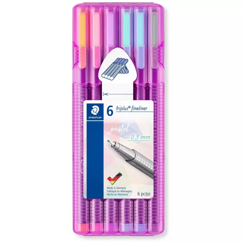 Staedtler triplus fineliner 334 Set pastel, 0,3 mm, 6 colores
