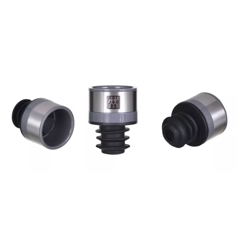 Bomba de conservación de vino ZWILLING FRESH & SAVE – cabezal de bomba para tapones de vacío, gris, Ø 3 cm, altura 40 mm, set de 3 unidades