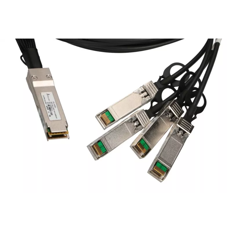 Cable DAC QSFP+ Extralink 40 Gbit/s a 4×10 Gbit/s, 3 m, 30AWG, conector macho QSFP+–conector macho