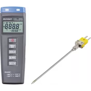 VOLTCRAFT K102 + TP 203 Termómetro -200 a +1370 °C sensor Type-K