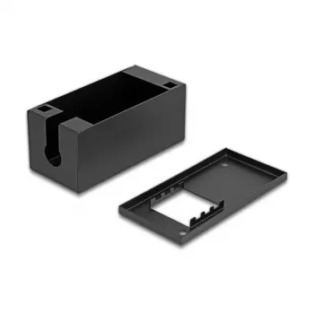 Caja de distribución DELOCK Easy 45 soporte de módulos para montaje en mesa o pared, metal, negro, 2x22,5x45 mm o 1x45x45 mm