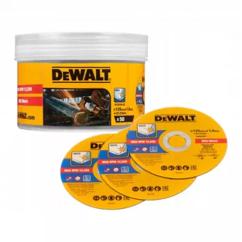 Disco de corte 125 mm x 1 mm, DeWalt, pack de 50