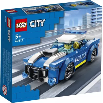 LEGO 60312 City Coche de Policía juguete para niños a partir de 5 años con minifigura de agente pequeña idea de regalo serie Aventuras vehículo de persecución set de construcción Singl