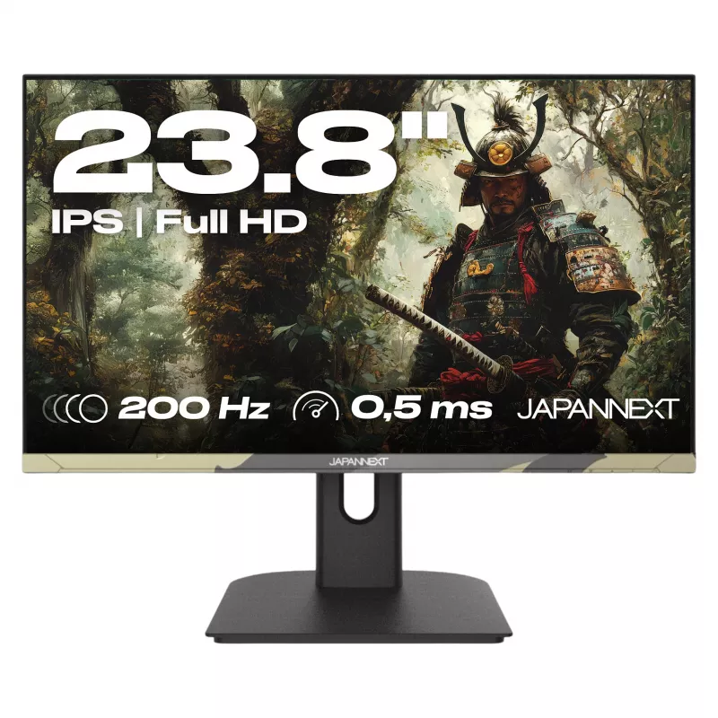 JAPANNEXT JN-IPS238FHD200F-HSP-CAMO monitor de ordenador 61 cm (24 inch) 1920 x 1080 píxeles Full HD LCD negro