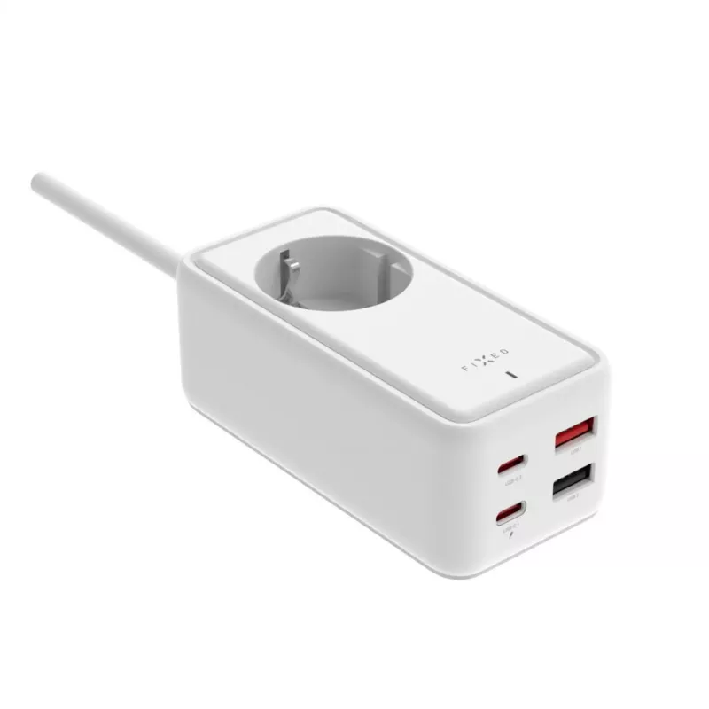 Adaptador de alimentación FIXED FIXCS65-1.5-WH con 2× USB-C PD 65 W y 2× conectores USB-A