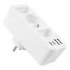Regleta de enchufes MACLEAN MCE248 F/W — 3 tomas AC (1×16A, 2×6A) + 4×USB (2×A, 2×C PD 20W), conector EU, blanco