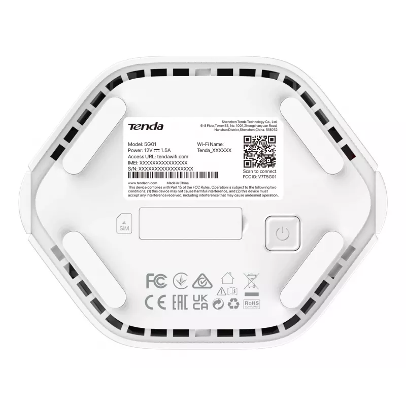 Router inalámbrico Tenda 5G01 Gigabit Ethernet de doble banda (2,4 GHz / 5 GHz) 5G blanco
