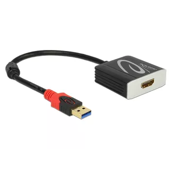 Adaptador de cable de vídeo DeLOCK 62736 USB Type-A a HDMI 0,2 m Negro