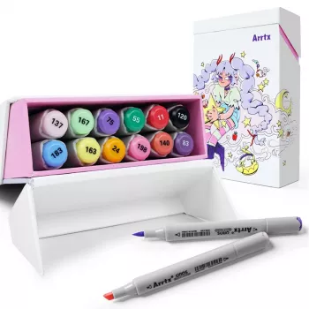 Rotuladores de doble punta Arrtx Oros, 12 colores, tonos pastel, rotuladores de doble punta