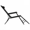 Sillón de jardín plegable Black Forest con cojín, negro