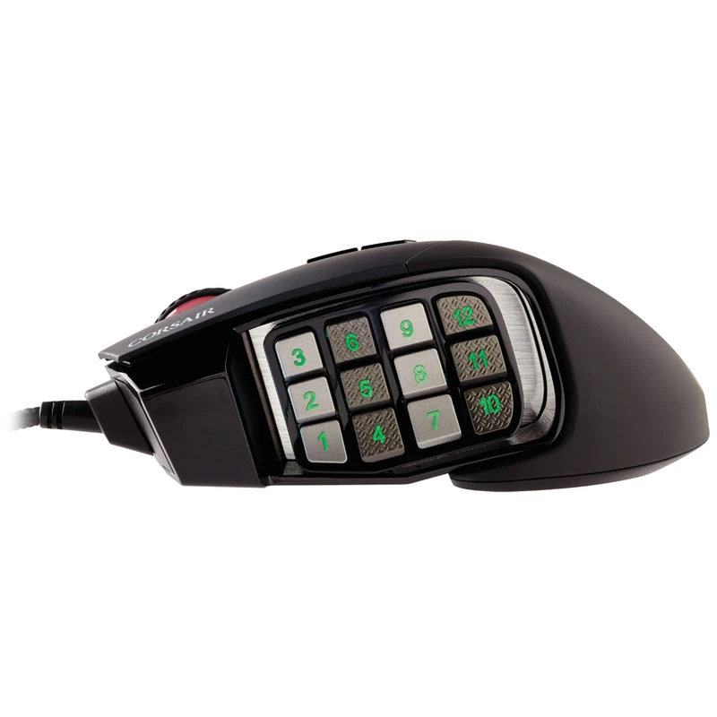 Ratón gaming Corsair Scimitar RGB Elite, óptico, con cable, 17 botones, 18000 dpi, negro