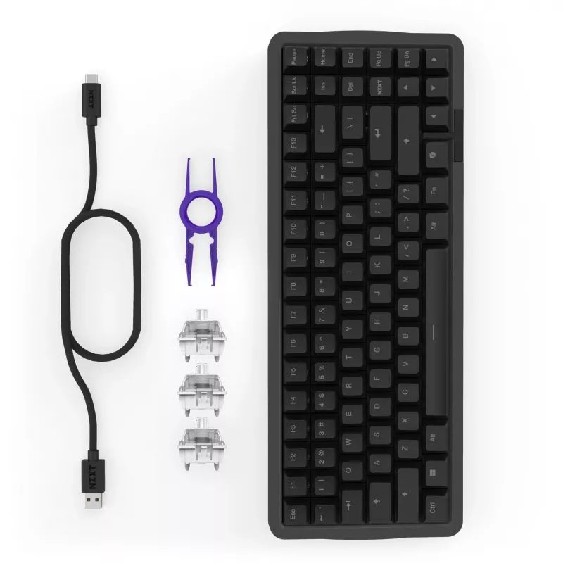 FUNCTION Elite MiniTKL, teclado gaming negro, diseño DE, NZXT Swift