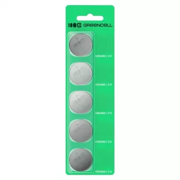 Pila botón Green Cell CR2450 3V – litio, pack de 5