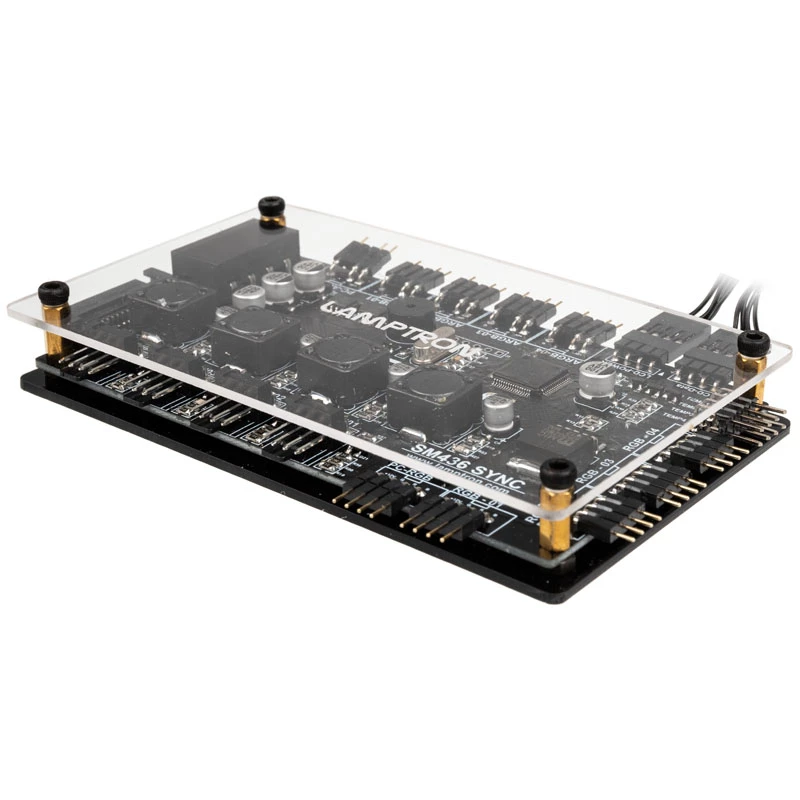 Controlador de ventiladores y LED RGB PCI Lamptron SM436 Sync Edition, negro