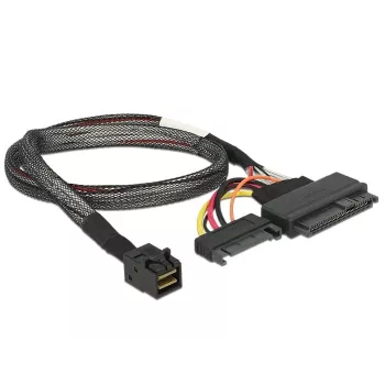 Delock cable SFF-8643 conector macho > U.2 SFF-8639 conector hembra + conector de alimentación SATA 50 cm (84819)
