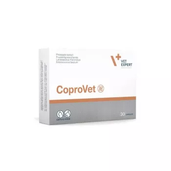 Cápsulas VETEXPERT CoproVet para perros y gatos — 30 cápsulas, ayuda a estabilizar la flora intestinal, sin gluten, sin conservantes