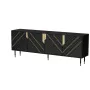 Cómoda cama meble Cama 4D MOUNTAIN 204x40x72 cm — negro y dorado, MDF/tablero de partículas