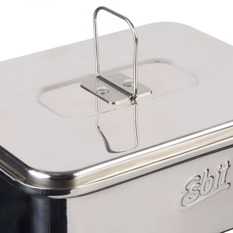 Set de cocina de camping ESBIT CS1100ST — aluminio y acero inoxidable, 1,1 L, 659 g, negro/plateado