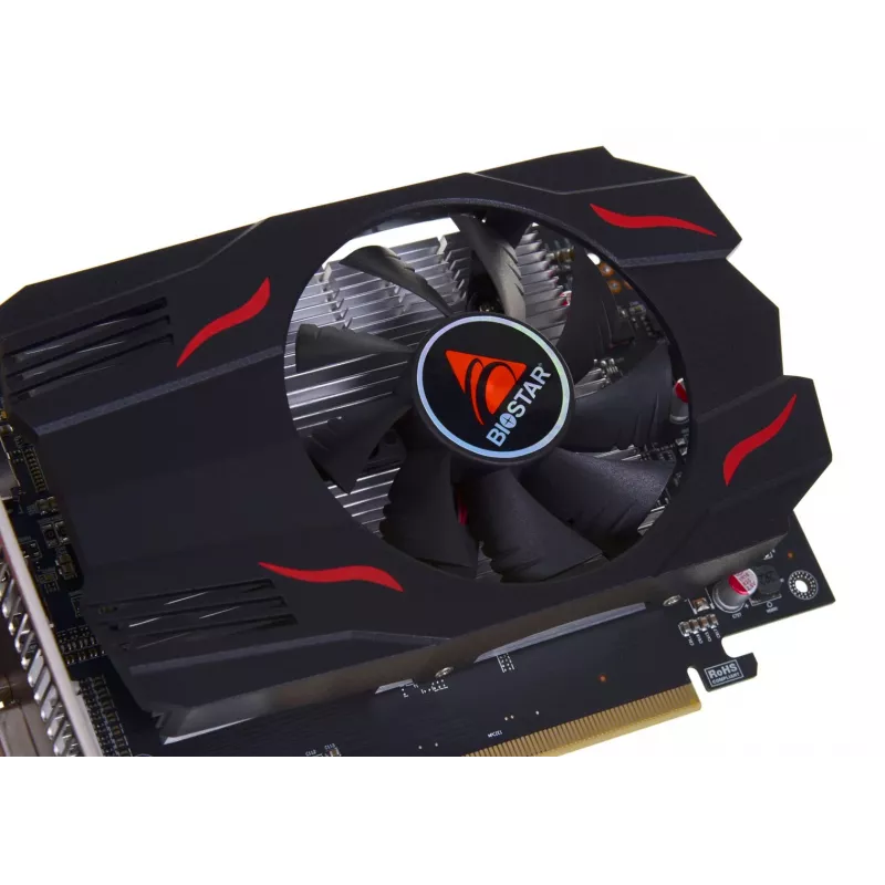 Tarjeta gráfica BIOSTAR Radeon RX 550 4 GB GDDR5, 1100 MHz GPU, 6000 MHz memoria, 128 bits, PCIe 3.0, ventilador único