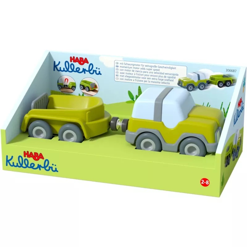 Kullerbü - Todoterreno con remolque, vehículo de juguete antracita/blanco