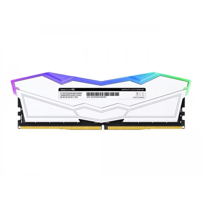 DIMM 32 GB DDR5-6000 (2x 16 GB) kit dual, memoria RAM blanca, FF4D532G6000HC38ADC01, Delta RGB, INTEL XMP