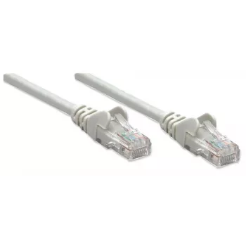Cable de red de parcheo Intellinet, Cat6, 1 m, gris, CCA, U/UTP, PVC, RJ45, contactos dorados, snagless, con protección antiacodamiento, garantía de por vida