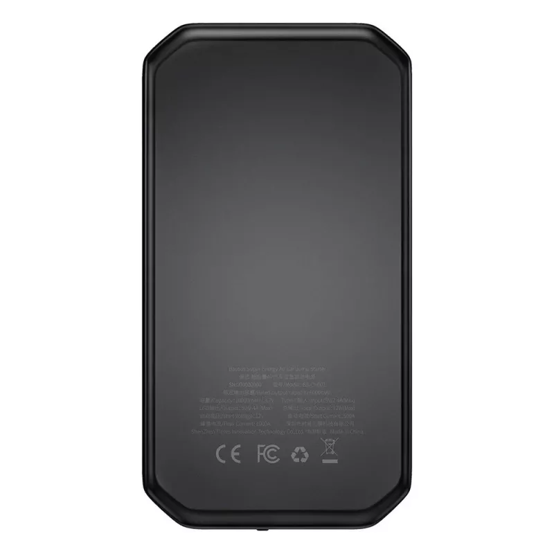 Baseus BS-CH001 – arrancador, booster 10000 mAh 12V (1000 A / 500 A) + pinzas de cocodrilo (negro)