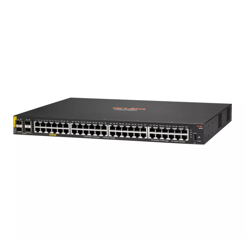 HPE Aruba Networking CX 6000 48G Class4 PoE 4SFP 370W gestionado L3 Gigabit Ethernet (10/100/1000) Power over Ethernet (PoE) 1U