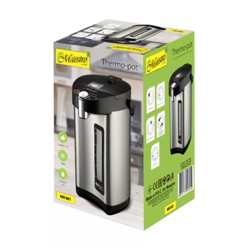 Termo Feel-Maestro MR-081, 3,8 l, plata, negro