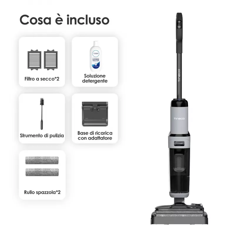 Limpiador de suelos inalámbrico Tineco Floor One i5 Stretch Plus – fregona ligera de húmedo y seco en posición vertical