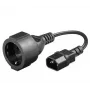 Microconnect PE130075 Cable de alimentación negro 0,23 m conector hembra C14