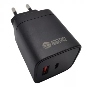 Cargador EXTRA DIGITAL GaN USB Type-C, USB Type-A: 45 W, PPS