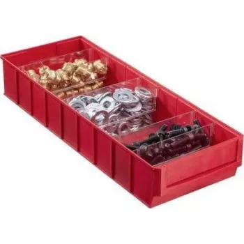 Caja de almacenamiento allit 456571 — Organizador de plástico 185×500×81 mm, rojo