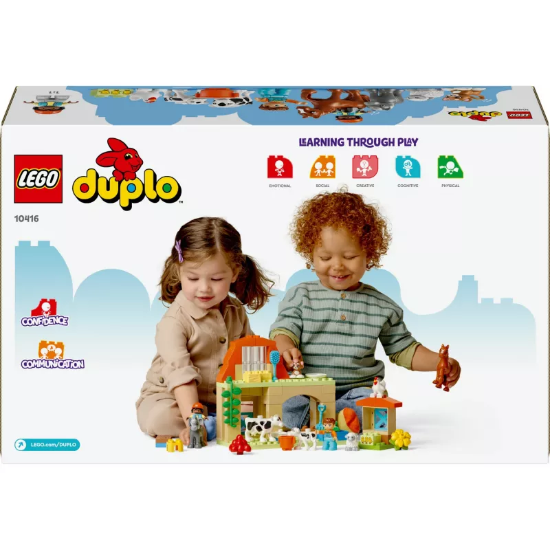 Juguete de construcción LEGO DUPLO cuidado de animales de granja set 10416 — 74 piezas, 2 minifiguras, edad 2+