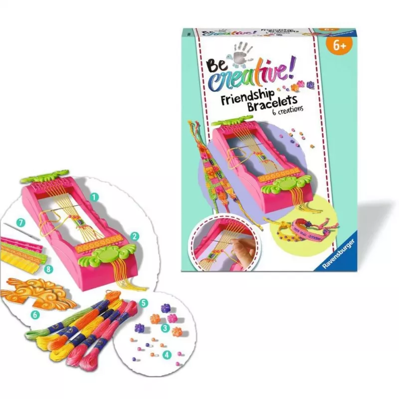 BeCreative pulseras de amistad, set de manualidades con seis pulseras diferentes