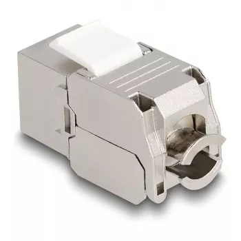 DeLOCK módulo Keystone RJ45 conector hembra a LSA Cat.6A con LED plata-blanco