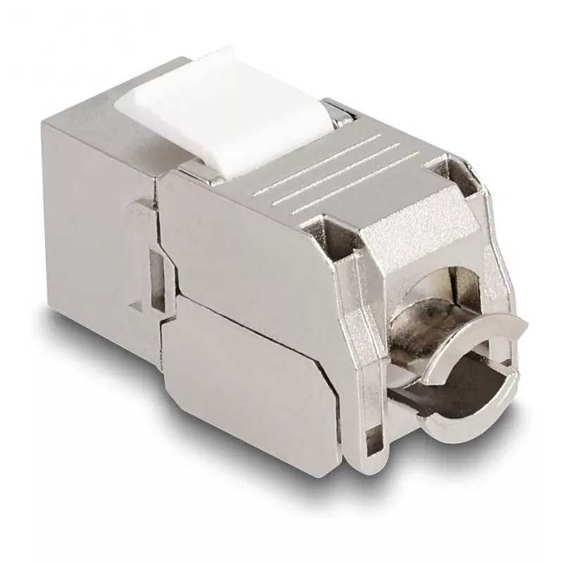 DeLOCK módulo Keystone RJ45 conector hembra a LSA Cat.6A con LED plata-blanco
