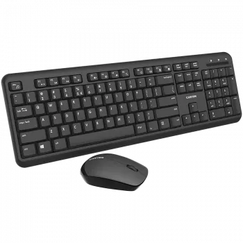 Conjunto de teclado y ratón inalámbrico CANYON CNS-HSETW02-UK/US negro Velvet — conjunto combo inalámbrico compacto con receptor USB