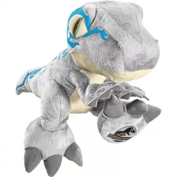 Jurassic World, azul, peluche gris/azul, 48 cm
