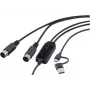 Renkforce RF-6439636 adaptador USB, MIDI [2x conector macho DIN de 5 polos - 1x USB-C®, USB-A] negro 2 m (RF-6439636)