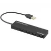 Hub USB Tellur Basic 4 puertos USB 2.0 — negro, 4 conectores USB-A