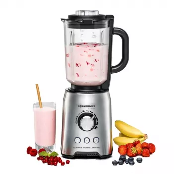 Batidora de mesa Rommelsbacher MX 1250 — 1200 W, 1,75 l jarra de cristal, Acero inoxidable