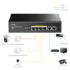 Switch de red Cudy FS1006P Fast Ethernet 6 puertos (4 PoE, 1 PoE+) 10/100 Mbit/s, 1,2 Gbit/s de ancho de banda, carcasa metálica, montaje en rack/pared