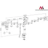 Soporte de sobremesa para monitor MACLEAN MC-691 para 3 monitores – regulable en altura e inclinable