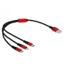 Delock cable de carga 3 en 1 - 30 cm
